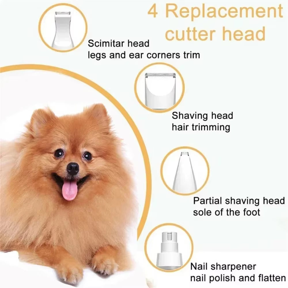 4 in 1 Electric Pet Trimmer, Rechargeable Pet Clippers for Dogs Grooming Kit with Foot Hair Cutting Machine Pet Grooming Kit
