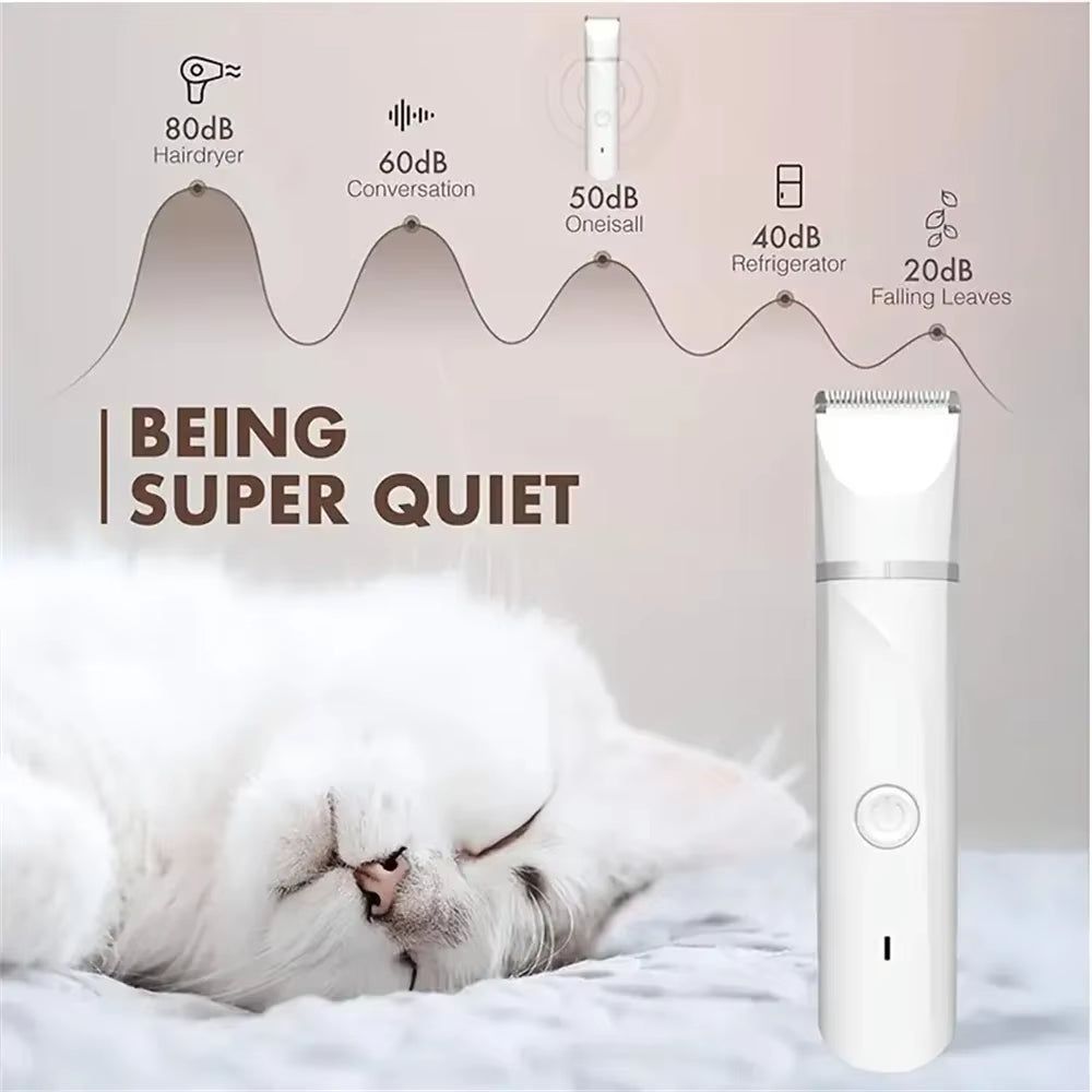 4 in 1 Electric Pet Trimmer, Rechargeable Pet Clippers for Dogs Grooming Kit with Foot Hair Cutting Machine Pet Grooming Kit