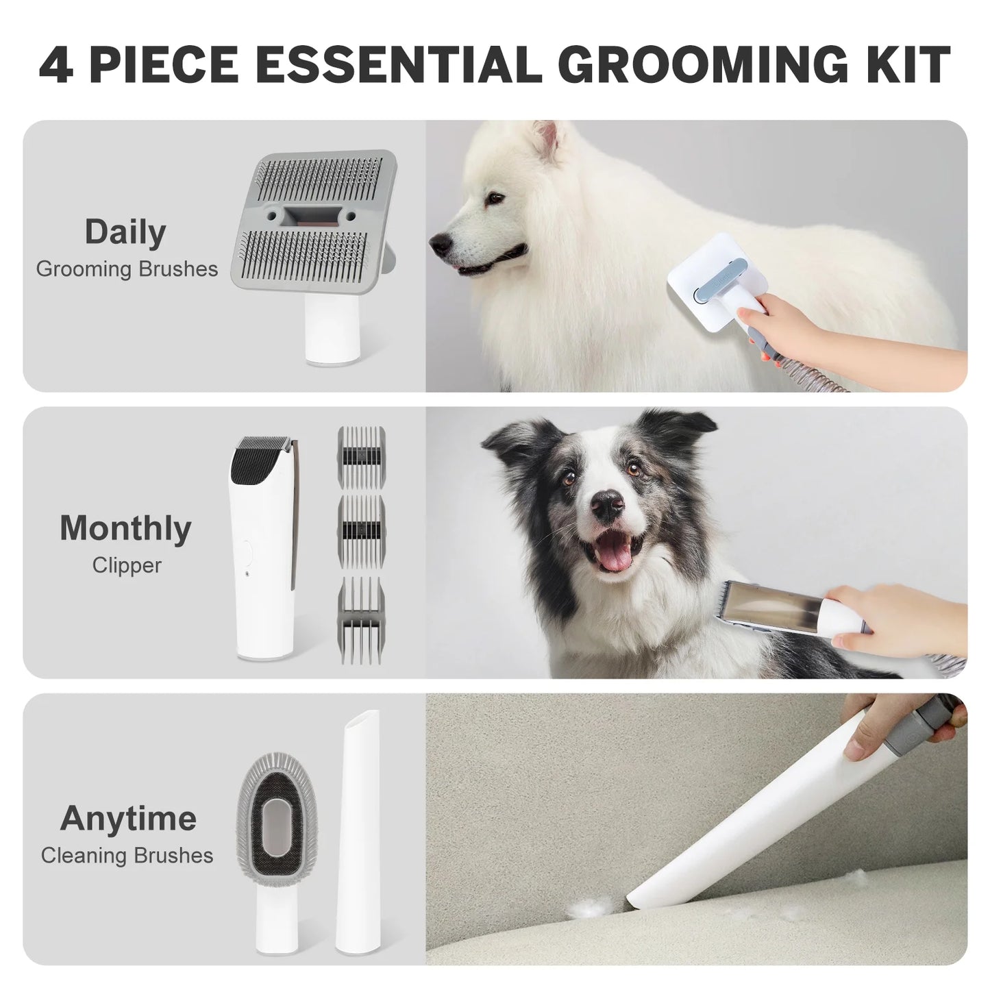 4 in 1 Low Noise Pet Grooming Vacuum