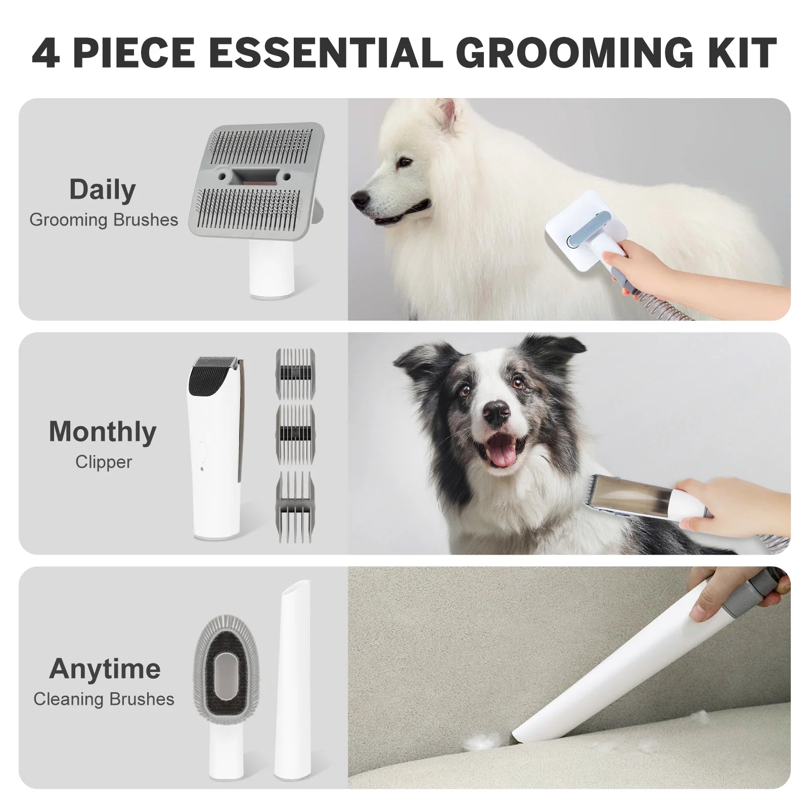 4 in 1 Low Noise Pet Grooming Vacuum