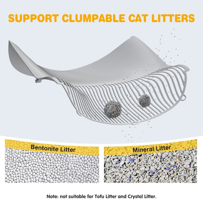 Large Open-Top Automatic Cat Litter Box Self Cleaning with Safety Protection, Mat and Trash Bags Included